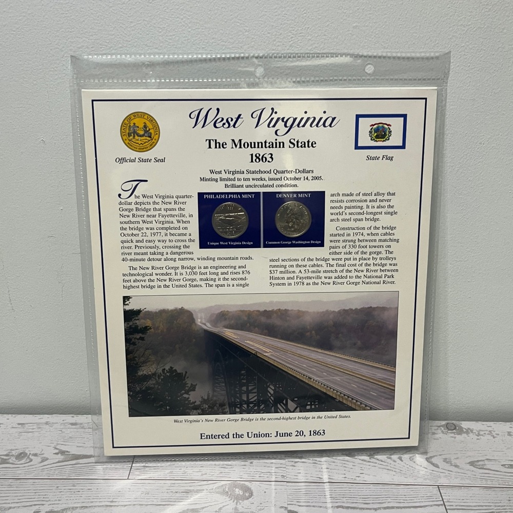 West Virginia Postal Commemorative Society Statehood Quarter/stamps